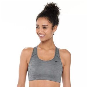 Nike Women's Dri-Fit Swoosh Sports Bra Gray Size Large Medium Support BV3630 NWT